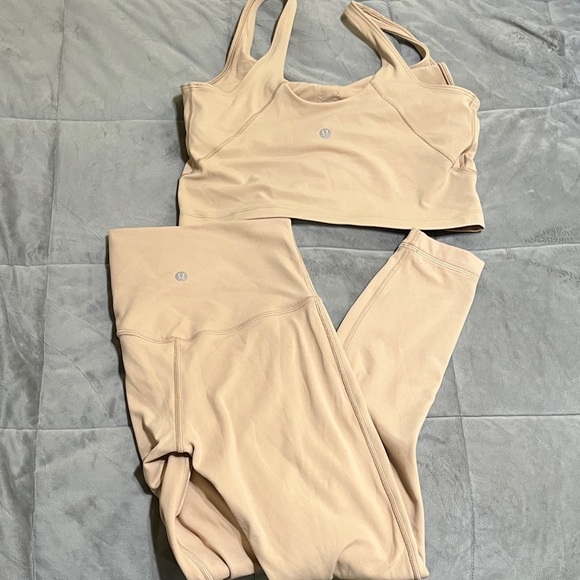 lululemon athletica Pants - lululemon athletica Beige Leggings and Top Set